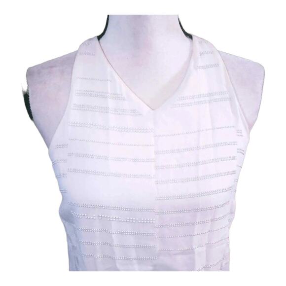 A.L.C. Gigi Sleeveless White Tonal Studded V-neck Mini Sheath Dress Women's 6 - Picture 2 of 8